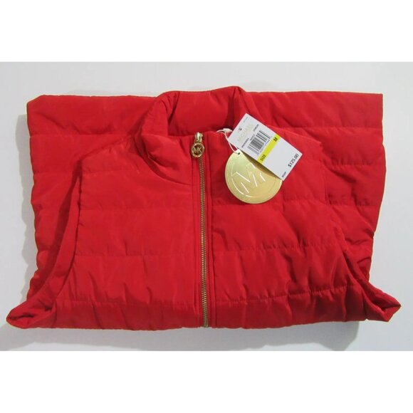 Michael Kors Womens Puffer Vest Jacket Crimson Red Size Medium NWT - Picture 2 of 5